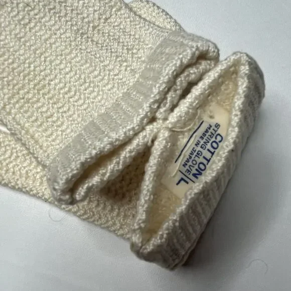 Vintage White Knit Cotton Gloves Women Size Large - Made in Japan - Picture 5 of 6